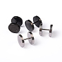 Flat Round 304 Stainless Steel Barbell Cartilage Earrings, Screw Back Earrings, Hypoallergenic Earrings, 10x10mm, Pin: 1mm