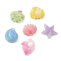 Cabochons résine opaque & paillette organismes marins, couleur mixte
