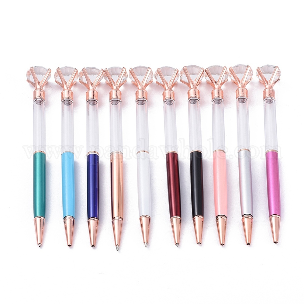 China Factory Big Diamond Empty Tube Black Ink Ballpoint Pens, with Brass  Rhinestone Spacer Beads and Lampwork Round Beads, for DIY Glitter Epoxy  Resin Crystal Ballpoint Pen Herbarium Pen Making 140x13x10mm in