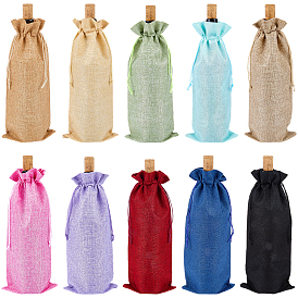 20 шт. 10 цветные мешковины для упаковки винных бутылок, шнурок сумки, прямоугольные