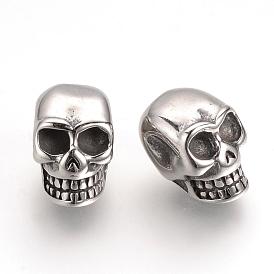 304 Stainless Steel Beads, Skull