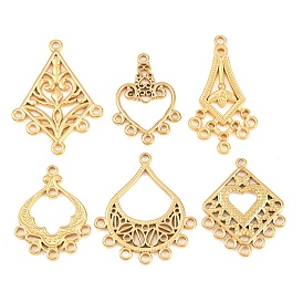 304 из нержавеющей стали Компоненты для люстр ссылки, золотые, ромб воздушный змей цветок капля