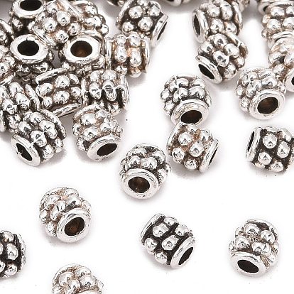 Perles en alliage de style tibétain, sans nickel, baril