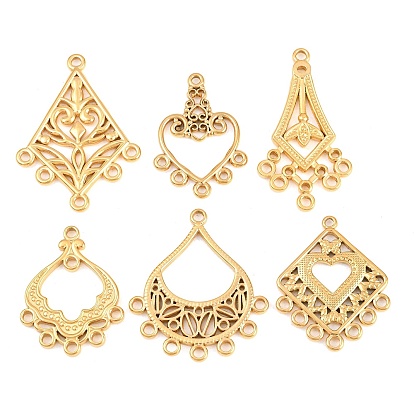 304 из нержавеющей стали Компоненты для люстр ссылки, золотые, ромб воздушный змей цветок капля