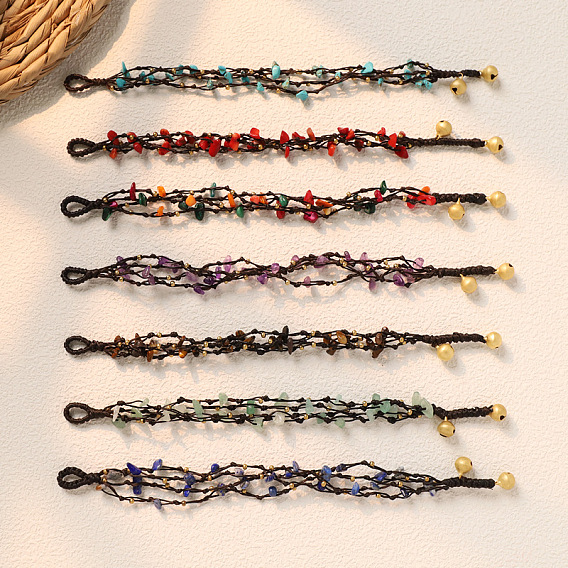 Многорядные браслеты из натуральных и синтетических драгоценных камней, а также бусин из сплавов., плетеные браслеты из вощеного шнура для женщин, золотые