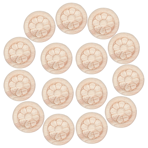 15шт. древесной щепы, настенные украшения, цветочным узором