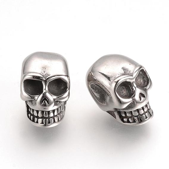 304 Stainless Steel Beads, Skull