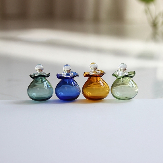 Миниатюрная стеклянная бутылка, с крышкой, аксессуары для кукольного домика с микро-ландшафтом, притворяясь опорными украшениями