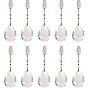 Tablecloth Pendants, with Glass Big Pendants, Iron Clips, Iron Jump Rings and Brass Pinch Bails, Drop