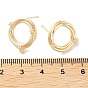 Brass Micro Pave Cubic Zirconia Stud Earring Findings, Round