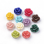 Dyed Synthetic Coral Beads, Flower, Half Drilled