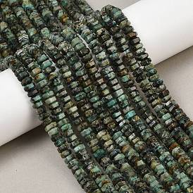 Бусы натуральная африканская бирюза (яшма), граненые, шестиугольник