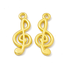 Rack Plating Alloy Pendants, Cadmium Free & Lead Free & Nickle Free, Musical Note Charms