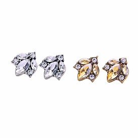 Elegant Drop Gemstone Diamond Earrings - Leaf-shaped Studs, Fashionable, Graceful.