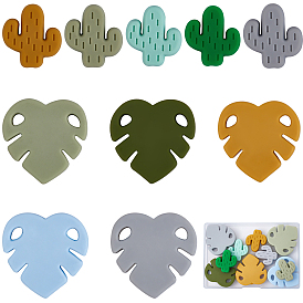 10шт 10 стиль силиконовые бусины, сердце и кактус