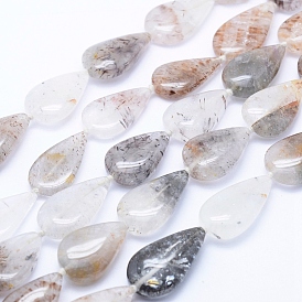 Perles naturelles de quartz brins, goutte 