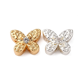 Латунные микропаве из прозрачного кубического циркония, без кадмия, без никеля и без свинца, бабочка