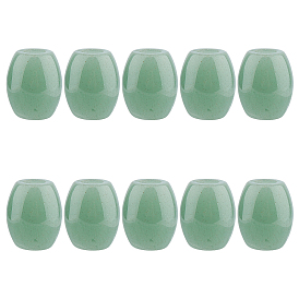 Perles naturelles en aventurine verte, Perles avec un grand trou   , baril