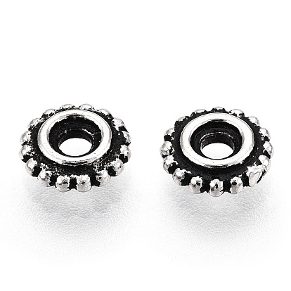 925 шарики стерлингового серебра, гранулированные бусины, рондель