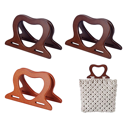 4шт 2цвета деревянные ручки для сумок, сердце