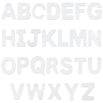 1 набор 26 стили натуральные пресноводные ракушки бусины, цвет морской раковины, Письмо ~ Z