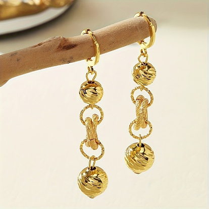 Круглые латунные серьги-кольца с кисточками