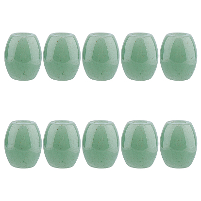 Perles naturelles en aventurine verte, Perles avec un grand trou   , baril