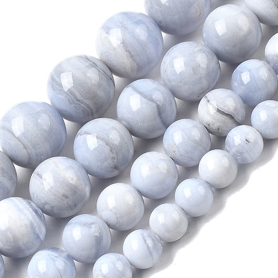 Натуральный голубой кружевной агат бисер нитей, круглые