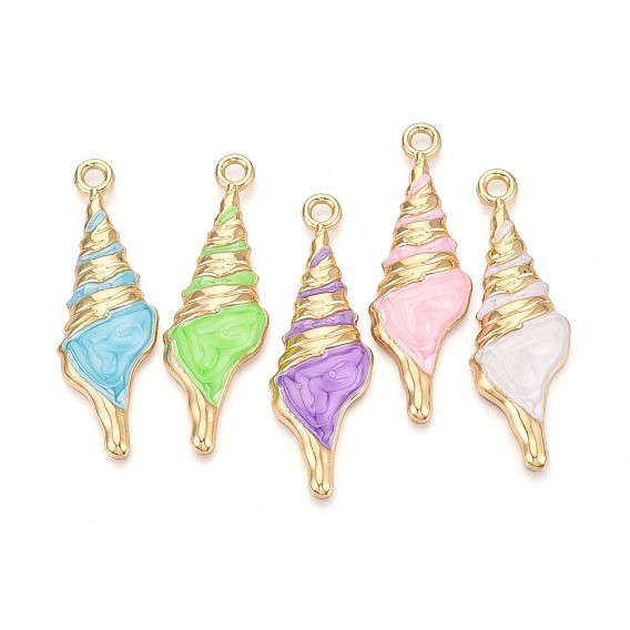 Большие подвески из сплава и эмали, форма раковины, без кадмия, без никеля и без свинца, золотые