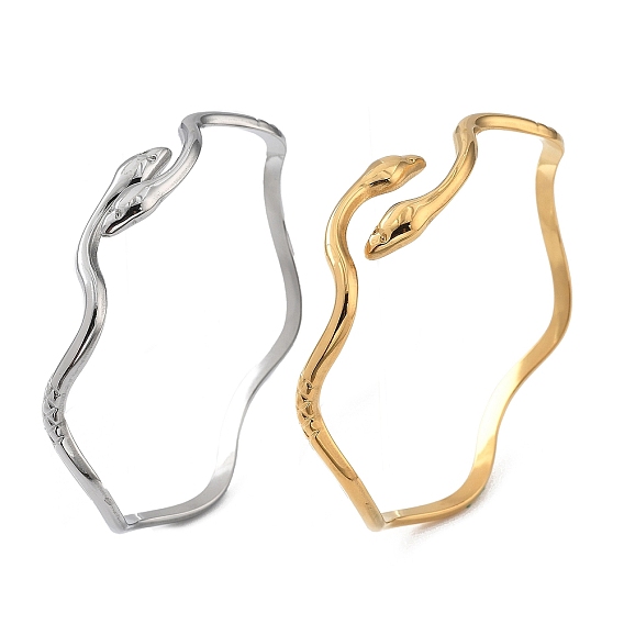 304 женские браслеты-манжеты из нержавеющей стали, змея