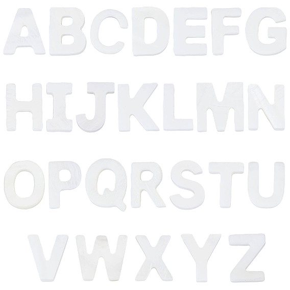 1 набор 26 стили натуральные пресноводные ракушки бусины, цвет морской раковины, Письмо ~ Z