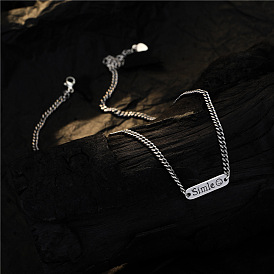 925 collier lettre porte-bonheur en argent sterling pour femme, design vintage et unique avec des bijoux de style minimaliste.