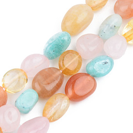 Natural Mixed Gemstone Beads Strands, Tumbled Stone, Nuggets