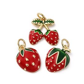 Латунь эмаль подвески, клубника, стойки покрытие, долговечный, с целью перехода в кольце, без кадмия и без свинца