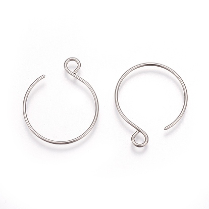 Ion Plating(IP) 304 Stainless Steel Earring Hooks, Ear Wire, with Horizontal Loop