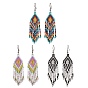 Boho 304 Stainless Steel with Glass Dangle Stud Earring, Rhombus