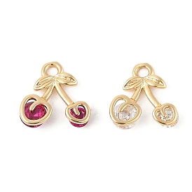 Латунные микро проложить кубического циркония подвески, без кадмия, без никеля и без свинца, черри прелести, реальный 18 k позолоченный