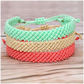 Handmade Minimalist Beach Bracelet - Celebrity Style, Woven with Wax Thread