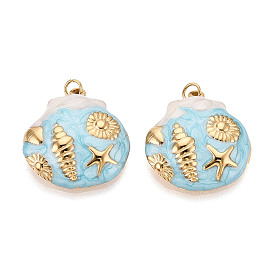 304 нержавеющей стальной эмали подвески, формы раковины, с целью перехода в кольце, ионное покрытие (ip), реальный 18 k позолоченный