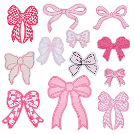 12 шт. 12 стили бант полиэстер вышивка нитью приклеивание/пришивание заплаток, аппликации из ткани