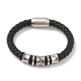 Плетеные браслеты из микрофибры, 304 браслет-колонна из нержавеющей стали для мужчин