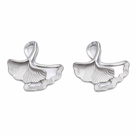 316 Surgical Stainless Steel Charms, Ginkgo Leaf
