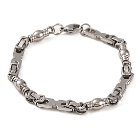 304 Stainless Steel Link Chain Bracelets, with 201 Stainless Steeel Findings