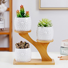 Creative white owl succulent flowerpot animal flowerpot mini simple ceramic small pot decoration
