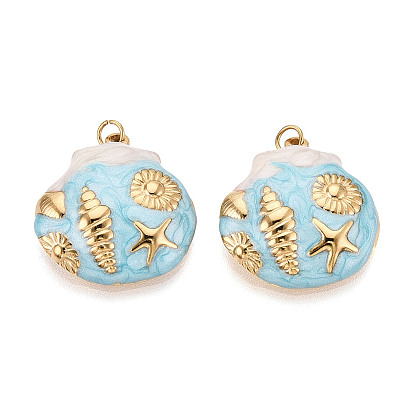 304 нержавеющей стальной эмали подвески, формы раковины, с целью перехода в кольце, ионное покрытие (ip), реальный 18 k позолоченный