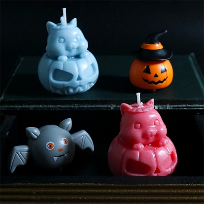 Halloween Theme Cat Silicone Candle Molds, for Candle Making