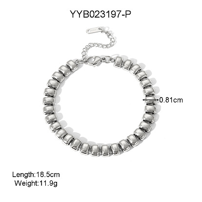 304 браслеты из нержавеющей стали с цепочкой из звеньев фасоли для унисекс, элегантная коллекция ювелирных изделий, цвет нержавеющей стали