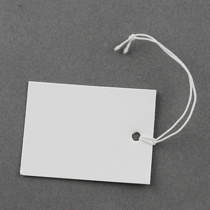 Paper Price Cards, Can be tied on the products, Rectangle, White, 40x30x0.3mm