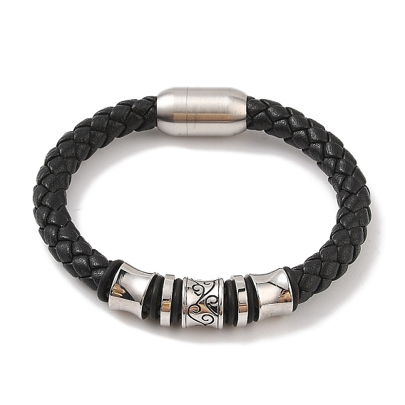 Плетеные браслеты из микрофибры, 304 браслет-колонна из нержавеющей стали для мужчин