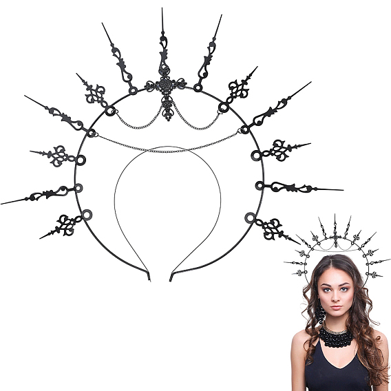 Железные повязки для волос , с ретро-крестовым нимбом, аксессуары для волос для женщин и девочек